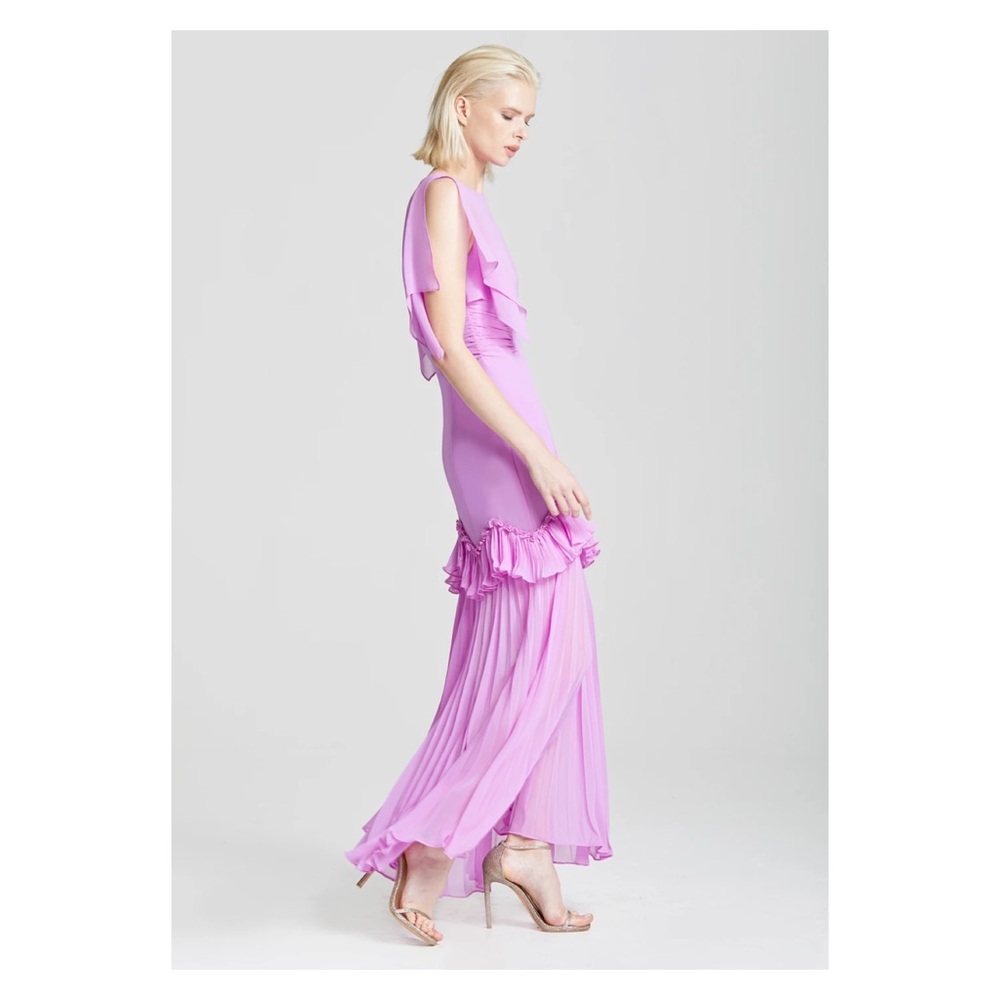 ***SOLD*** New! HALSTON Dramatic Pleated Ruffle Dress Gown - Picture 5 of 11